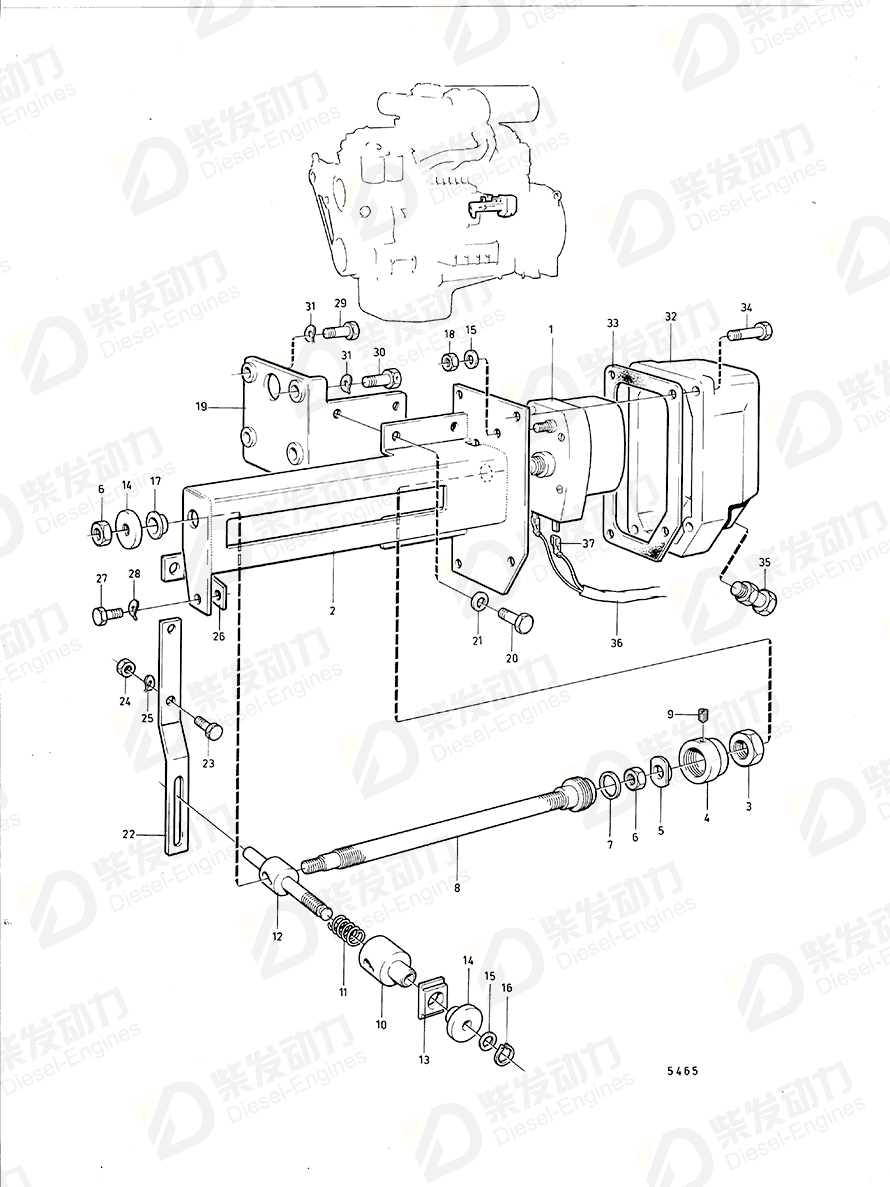 VOLVO Attaching plate 843809 Drawing